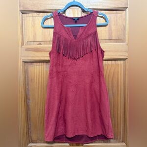 Express Suede Fringe Mini Dress